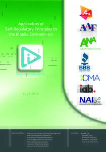 Application of self-Regulatory Principles to the Mobile environment DIGITAL ADVERTISING ALLIANCE www.AboutAds.info