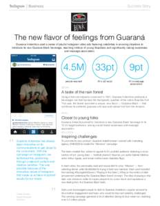 Success Story!  The new flavor of feelings from Guaraná! Guarana Antarctica used a series of playful Instagram video ads featuring celebrities in amusing situations to introduce its new Guarana Black beverage, reaching 