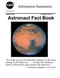Information Summaries National Aeronautics and Space Administration JANUARY 2005