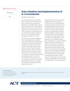 State Adoption and Implementation of K–2 Assessments