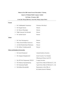 Minutes of the 2008 Annual General Shareholder’s Meeting
