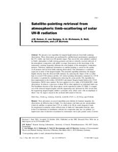 1041  Satellite-pointing retrieval from atmospheric limb-scattering of solar UV-B radiation J.W. Kaiser, C. von Savigny, K.-U. Eichmann, S. Noël,