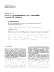 Role of G Protein-Coupled Receptors in Control of Dendritic Cell Migration