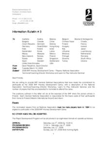 2009 IIHF Development Camp - Bulletin 3