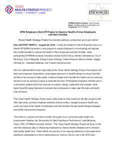 Microsoft Word - Texas Health Strategy Project news release FINAL.doc