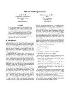 BDI and BOID Argumentation Guido Boella Dipartimento di Informatica Universit`a di Torino Italy 