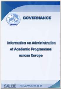 GOVERNANCE  Information on Administration of Academic Programmes across Europe
