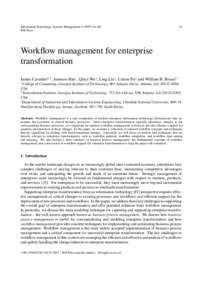 Information Knowledge Systems Management–80 IOS Press 61  Workflow management for enterprise