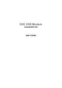 56K USB Modem Conexant HCF V.90 User’s Guide  Conexant HCF V.90 56K USB Modem