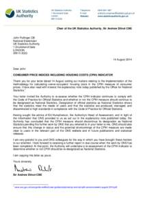 Letter from Sir Andrew Dilnot to John Pullinger