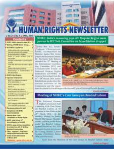 HUMAN RIGHTS NEWSLETTER  Vol. 21 No. 4 APRIL, 2014