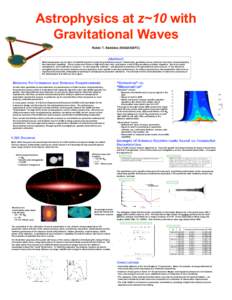Astrophysics at z~10 with Gravitational Waves Robin T. Stebbins (NASA/GSFC) Abstract