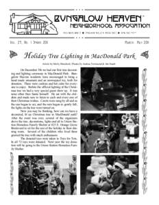 Vol. 24, No. 1 Spring[removed]March– May 2011 Holiday Tree Lighting in MacDonald Park Article by Molly Marchetti, Photos by Andrea Townsend & Jim Staub