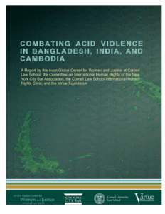 IV  COMBATING ACID VIOLENCE IN BANGLADESH, CAMBODIA, AND INDIA COMBATING ACID VIOLENCE IN BANGLADESH, INDIA, AND