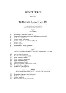 The Electricity (Guernsey) Law, 2001