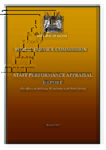 REPUBLIC OF KENYA  PUBLIC SERVICE COMMISSION STAFF PERFORMANCE APPRAISAL REPORT