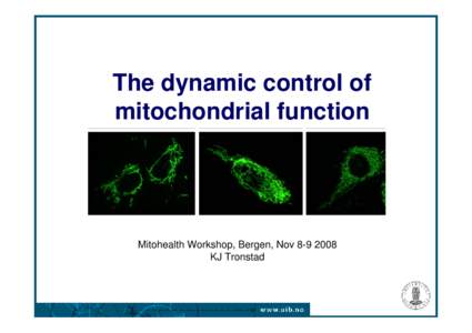 Microsoft PowerPoint - Tronstad_ MitohealthWorkshop08.ppt