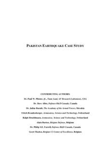Pakistan Earthquake Case Study
