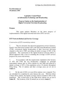 LegCo ITB Panel Paper for DTT_eng (10 January 2011)