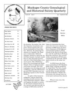 Muskogee County Genealogical and Historical Society Quarterly Volume 25 Issue 3