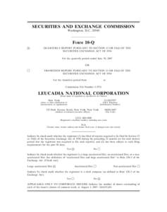 38634 Command Financial/R.S. RosenbaumCust: LEUCADIA NATIONAL CORPORATION Job: File: 49513a;001 Seq: 1