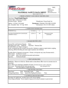 MATERIAL SAFETY DATA SHEET  HMIS Health Flammability Reactivity