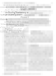 IEEE COMPUTER ARCHITECTURE LETTERS, VOL. 11, NO. 2, JULY-DECEMBERIncluding Variability in Large-Scale Cluster Power Models