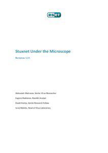 Stuxnet Under the Microscope Revision 1.31