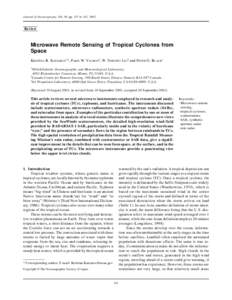 Journal of Oceanography, Vol. 58, pp. 137 to 151, 2002  Review Microwave Remote Sensing of Tropical Cyclones from Space