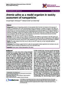 Artemia salina as a model organism in toxicity assessment of nanoparticles