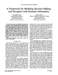 A Framework for Modeling Decision Making and Deception with Semantic Information