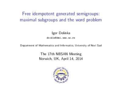 Free idempotent generated semigroups:   maximal subgroups and the word problem