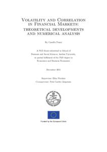Volatility and Correlation in Financial Markets: theoretical developments and numerical analysis By Camilla Pisani