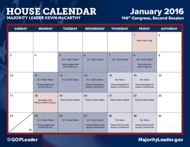 2016 House Calendar (Monthly)