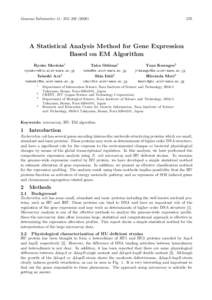 Genome Informatics 11: 255–A Statistical Analysis Method for Gene Expression Based on EM Algorithm