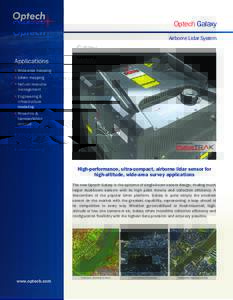 Optech Galaxy Airborne Lidar System Applications ¡¡ Wide-area mapping