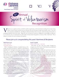 e-News+Views 6th Annual Spirit of Volunteerism Recognition