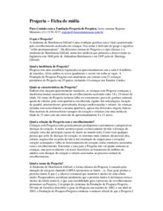 Microsoft Word - Portuguese Progeria Fact Sheet