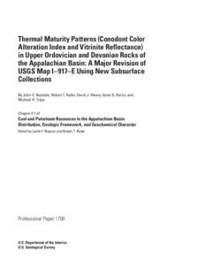 Thermal Maturity Patterns (Conodont Color Alteration Index and Vitrinite Reflectance) in Upper Ordovician and Devonian Rocks of the Appalachian Basin: A Major Revision of USGS Map I–917–E Using New Subsurface Collect