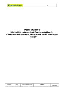 SI  Poste Italiane Digital Signature Certification Authority Certification Practice Statement and Certificate Policy