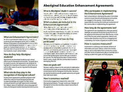 Aboriginal Education Enhancements Brochure