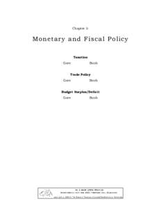 Chapter 3:  Monetary and Fiscal Policy Taxation Gore