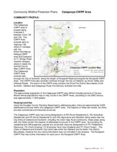 Community Wildfire Protection Plans:  Calapooya CWPP Area COMMUNITY PROFILE: Location