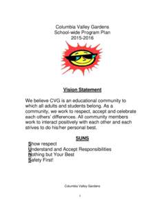 Columbia Valley Gardens School-wide Program PlanVision Statement We believe CVG is an educational community to