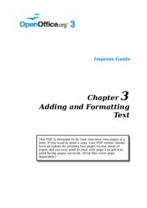 Impress Guide  3 Chapter Adding and Formatting