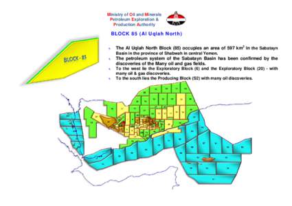 Ministry of Oil and Minerals Petroleum Exploration & Production Authority BLOCK 85 (Al Uqlah North) 