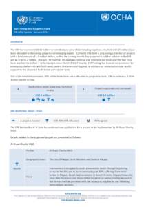 Syria Emergency Response Fund Monthly Update –January 2014 OVERVIEW The ERF has received USD 68 million in contributions since 2012 including pipelines, of which USD 47 million have been allocated to life-saving projec