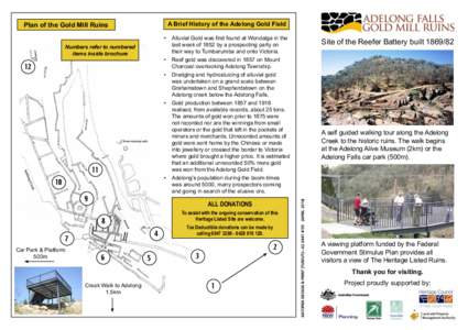 A Brief History of the Adelong Gold Field • Numbers refer to numbered items inside brochure