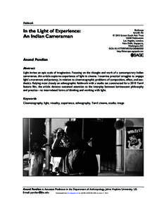 Fieldwork Leadership Insights from Jaina text Saman Suttam In the Light of Experience: An Indian Cameraman