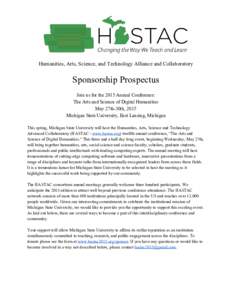    Humanities, Arts, Science, and Technology Alliance and Collaboratory     Sponsorship Prospectus 